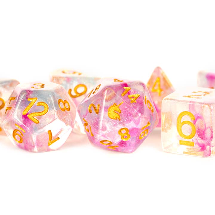 FanRoll by Metallic Dice Games - Wholesale Dice - Limited Edition: Out of Print Set of 7 Resin Dice for D&D