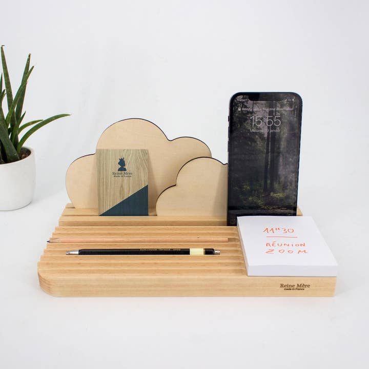 Clouds - Beech desk organizer for wholesale by Reine Mère