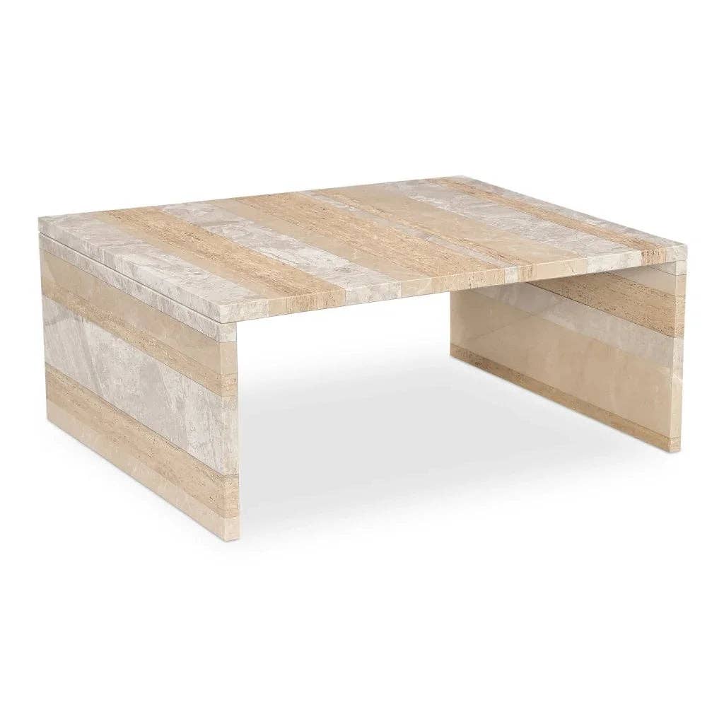 LOOMLAN - Wholesale Coffee Table - Rosa Rosso Levanto Marble Outdoor Coffee Table0