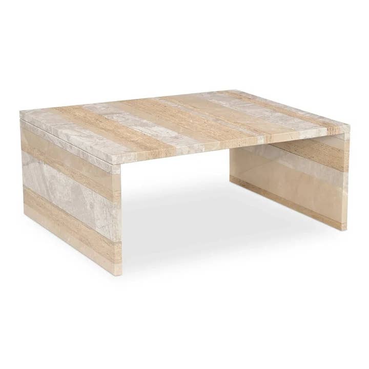 LOOMLAN - Wholesale Coffee Table - Rosa Rosso Levanto Marble Outdoor Coffee Table