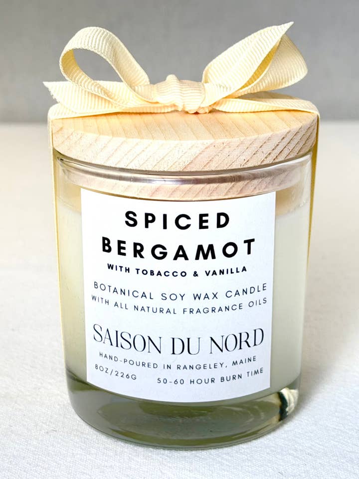 Spiced Bergamot Soy Wax Candle for wholesale by Saison Du Nord Candles