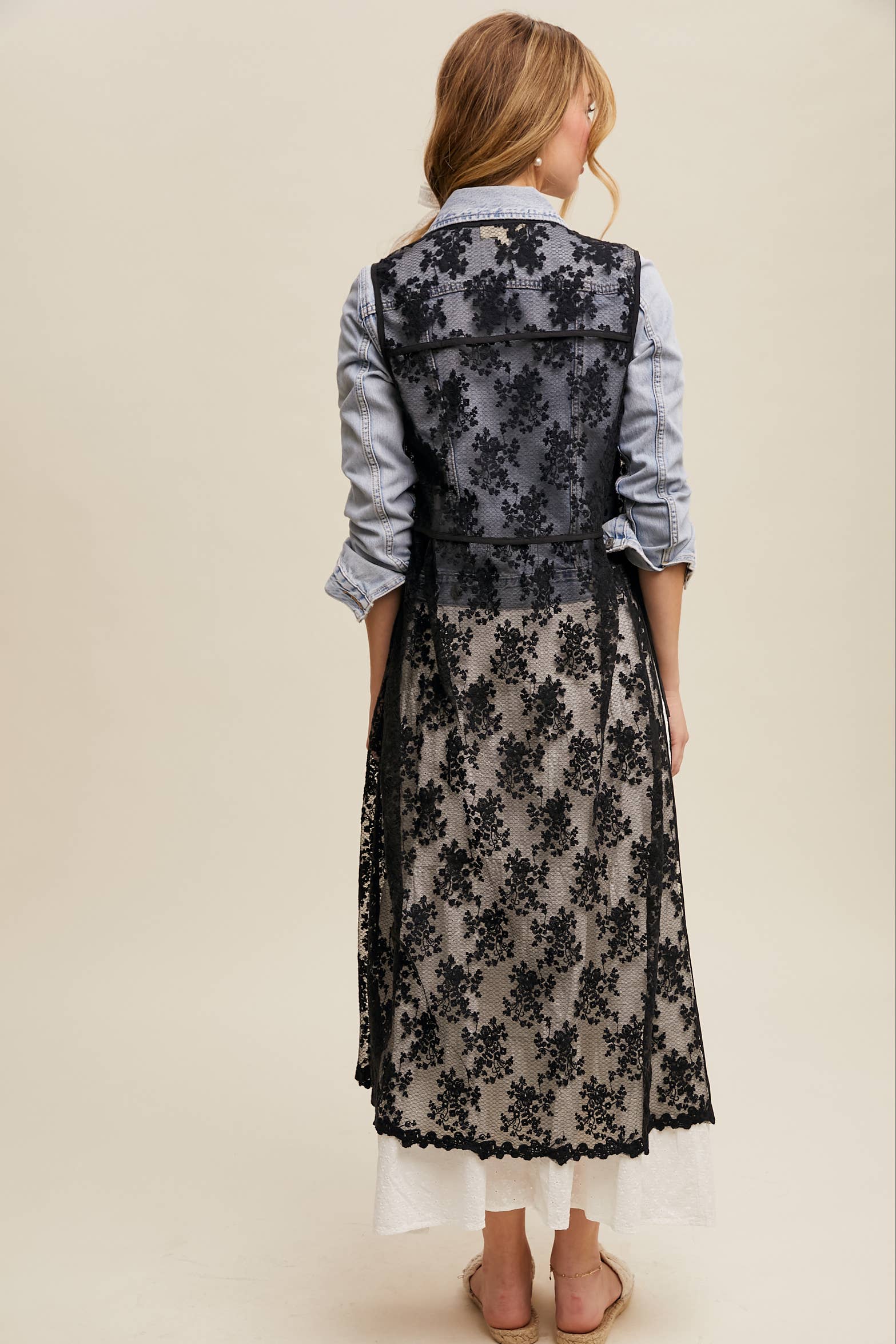 Listicle - Wholesale Outerwear Vest - Women's - Sheer Floral Embroidered Lace Vest30