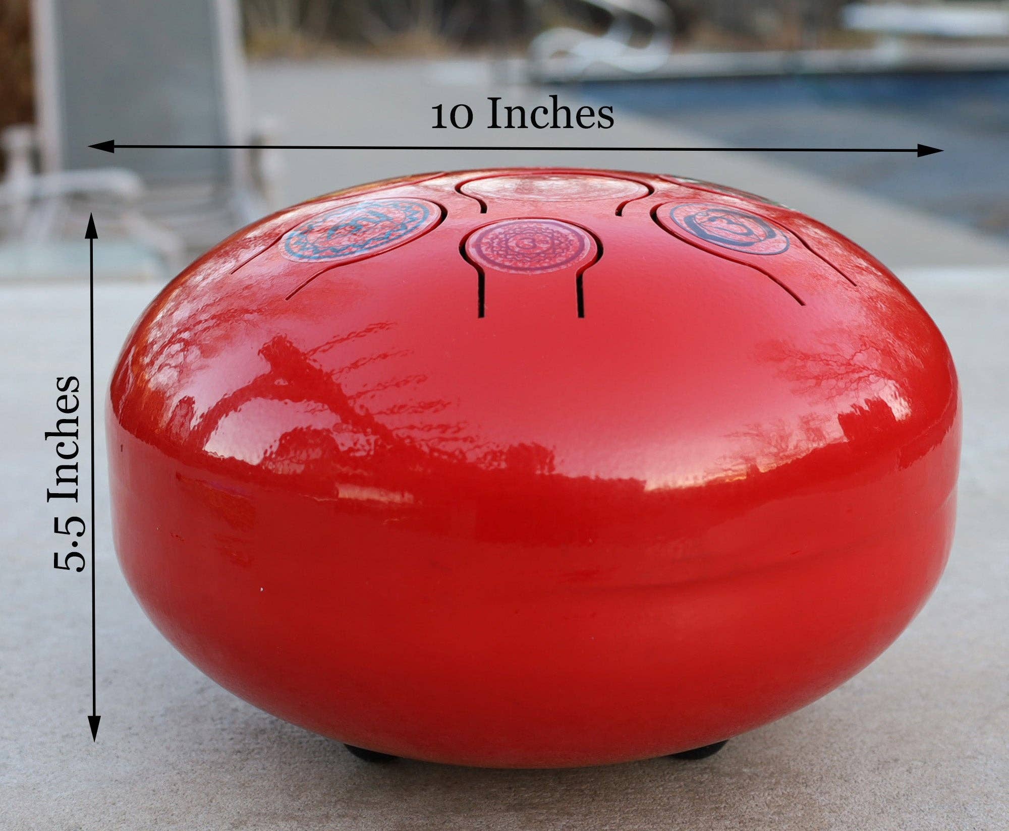 Lungta Imports - Wholesale Meditation Supplies - Chakra Steel Tongue Drum 10 Inches Tank Drum, Handpan Drum, Percussion with Padded Travel Bag and Mallets3