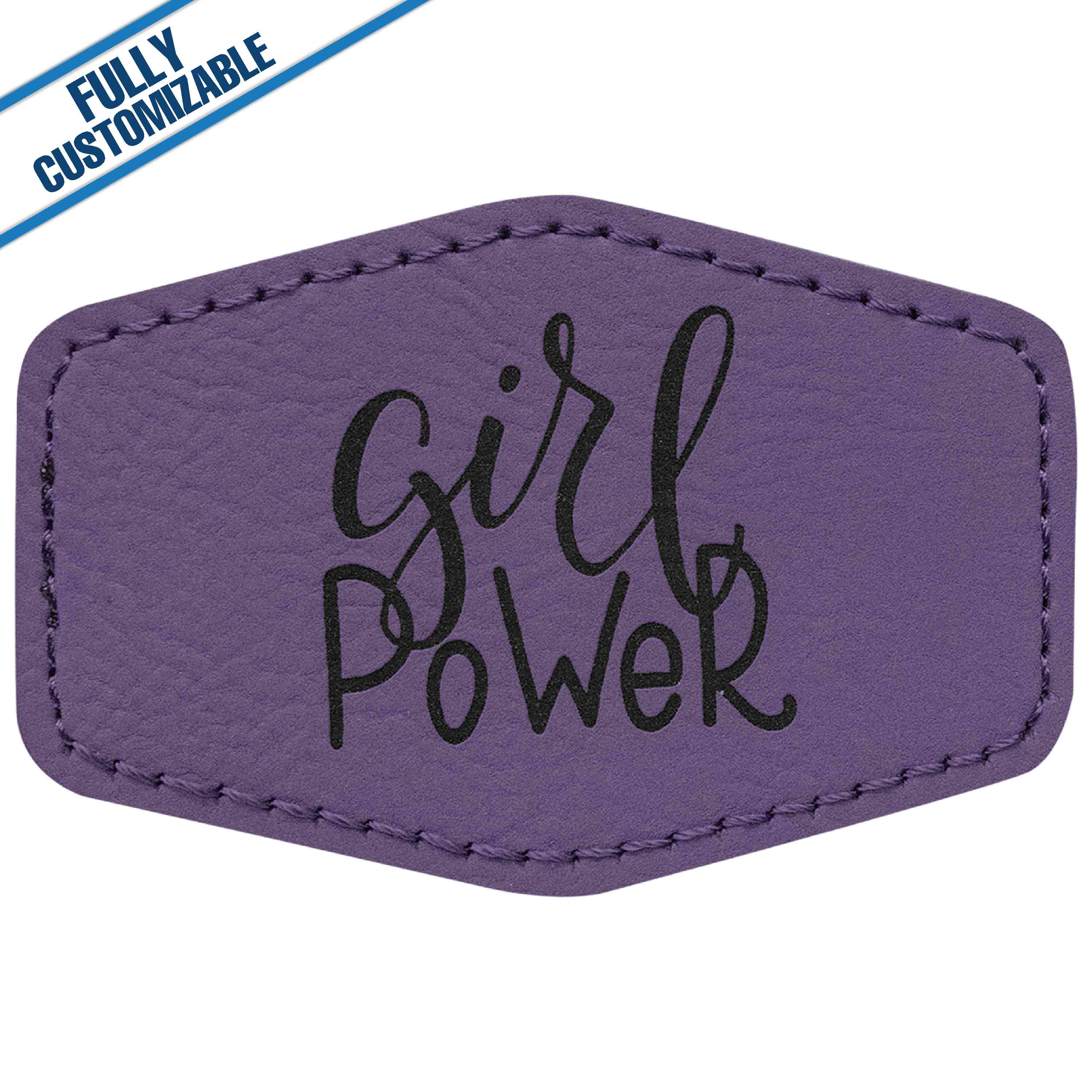 GiftWorksPlus - Wholesale Patch - Engraved Leatherette Hexagon Patch - Fully Customizable25