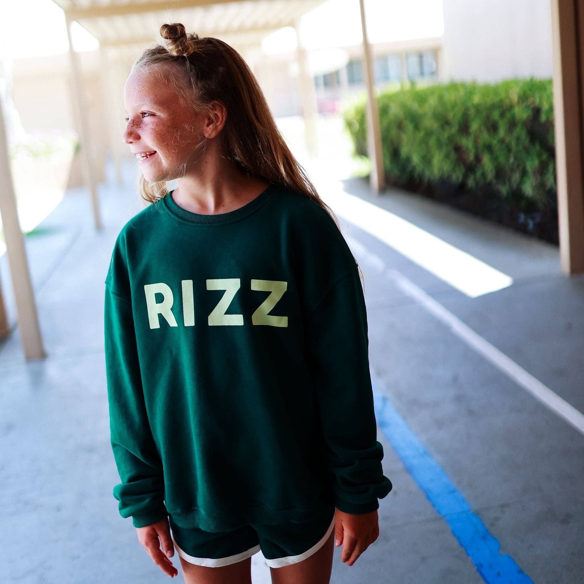 RIZZ | FOREST GREEN | oversized drop shoulder | KIDS for wholesale on Faire3