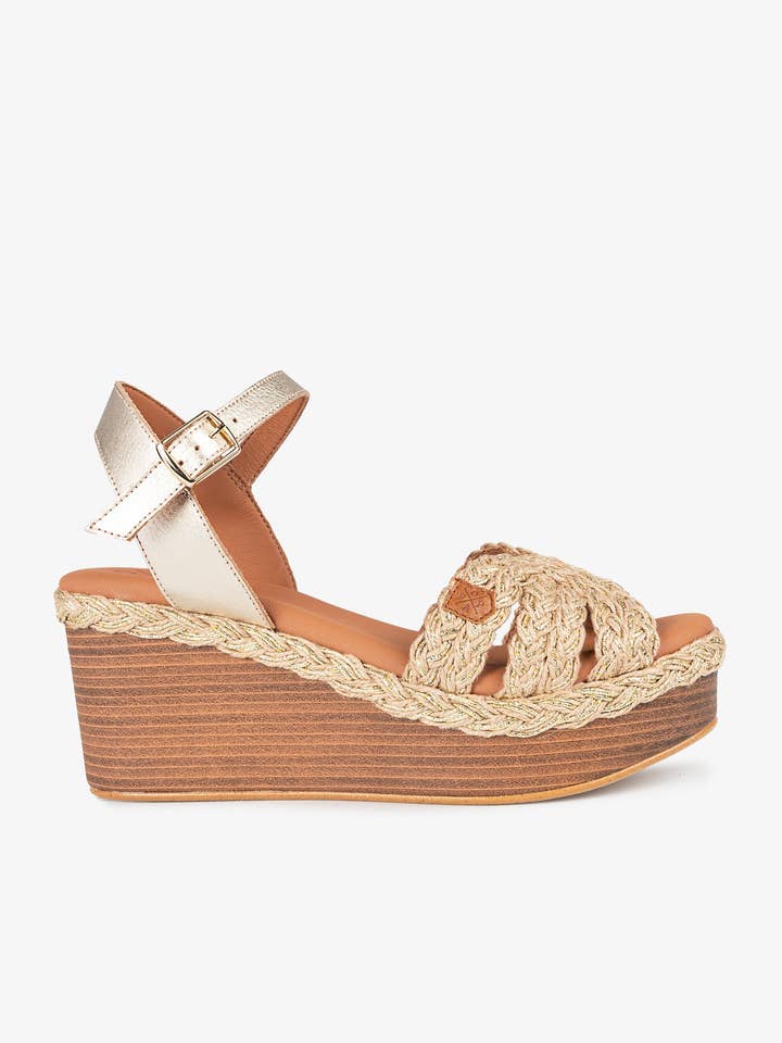 Low Wedge Jute Henley Gold for wholesale by POPA