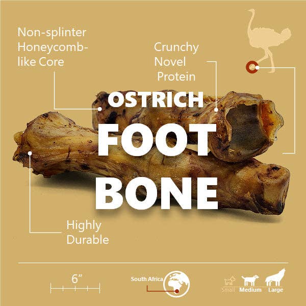 Savannah Pet Food - Wholesale Pet Treats - Dog - Ostrich Foot Bone Single-ingredient Novel Protein Dog Treat2