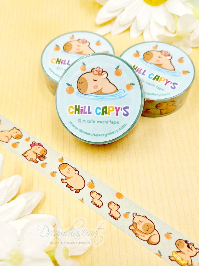 Cinta washi Chill Capy para venta al por mayor de Dreamchaserart