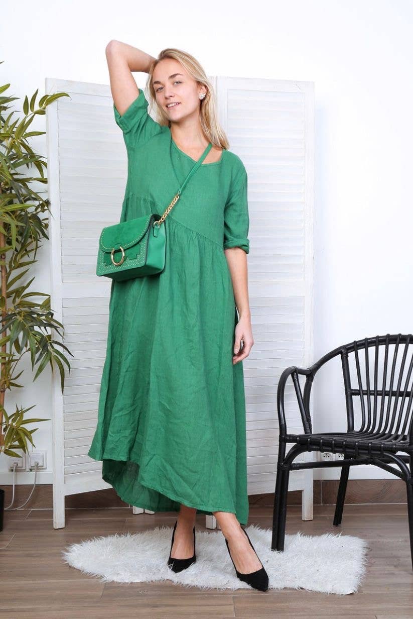 LÉA & LUC - Wholesale Dress - Women's - Long dress in 100% linen REF.714834