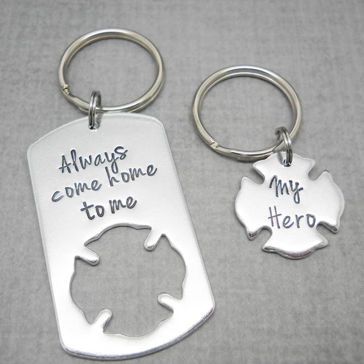 Sheriff Gift Set – “Always Come Home Safe” Keychains for wholesale by Delena Wright Artisan Jewelry