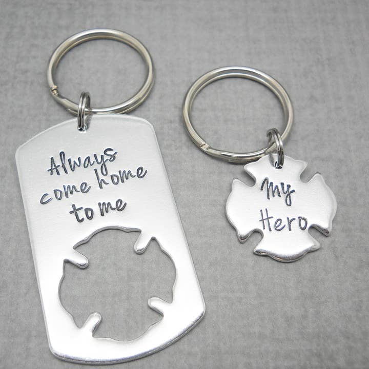 Fireman Always Come Home to me keychain set for wholesale by Delena Wright Artisan Jewelry