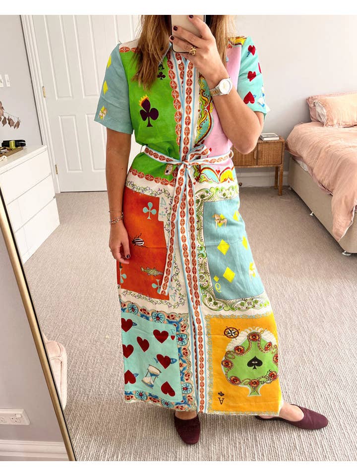 Come da immagine Abito camicia stampato con revers alla moda in vendita all'ingrosso su Faire1