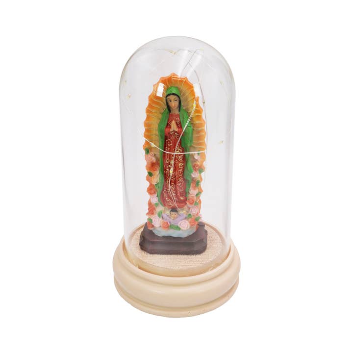 Guadalupe Statue Glass Dome Led Light Stand for wholesale on Faire4