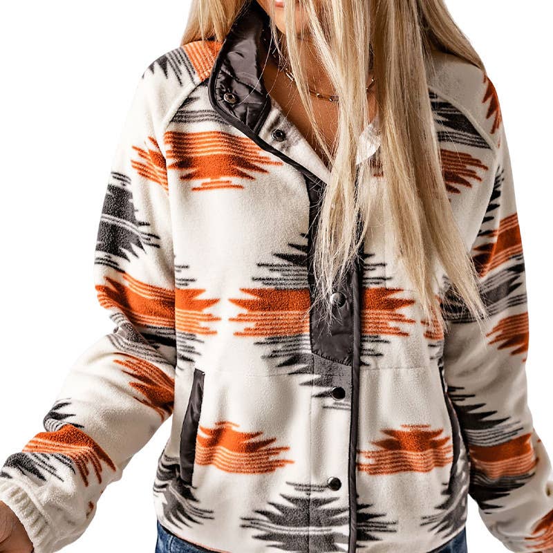 Lily Clothing - Wholesale Jacket - Women's - ETHNIC PRINT STYLISH CONTRASTING COLOR JACKET0