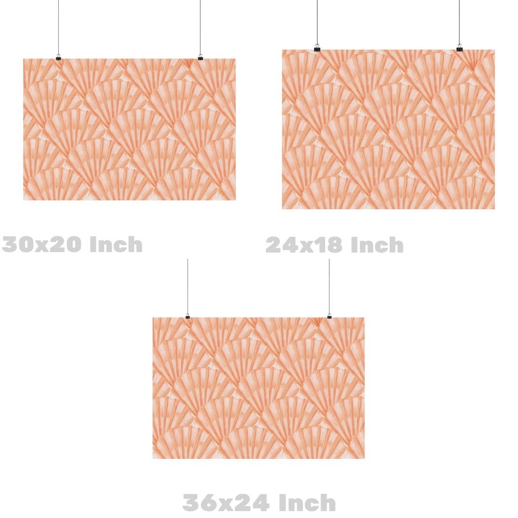 Honey Coast Print Co. - Wholesale Art Print - Landscape  Watercolor Seashells Wall Art Coral Orange Prints2