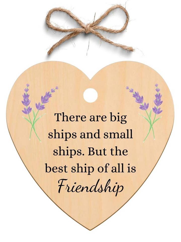 Second Ave Best Ship Of All Is Friendship Hanging Heart Gift Friendship Plaque for wholesale by Second Ave Gift Company