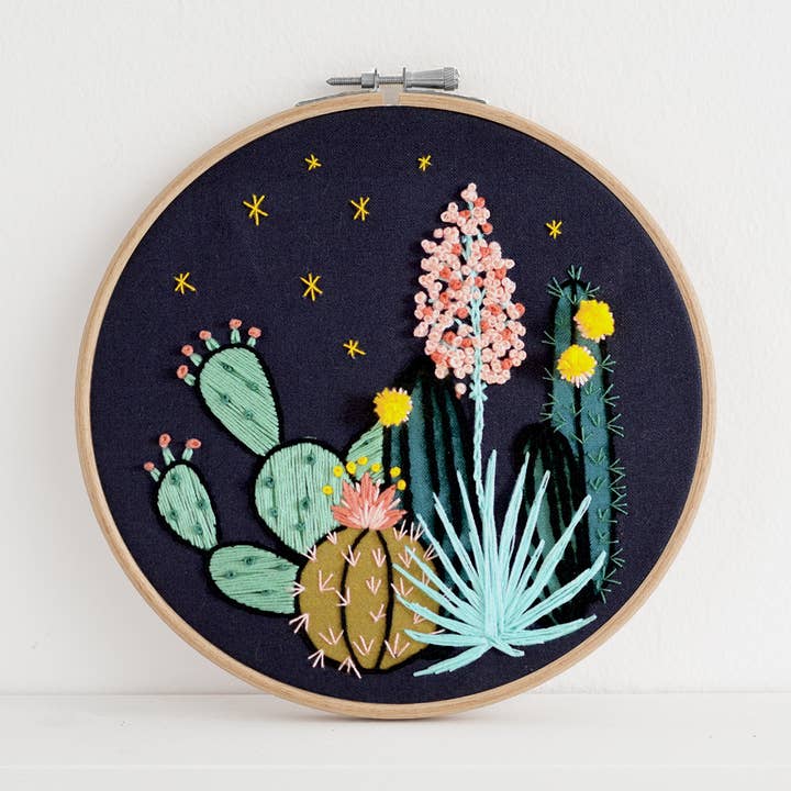 Night Cactus Premium Embroidery Kit, 6 inch and other Purchase Wholesale cross stitch thread. Free Returns & Net 60 Terms on Faire trending on Faire.