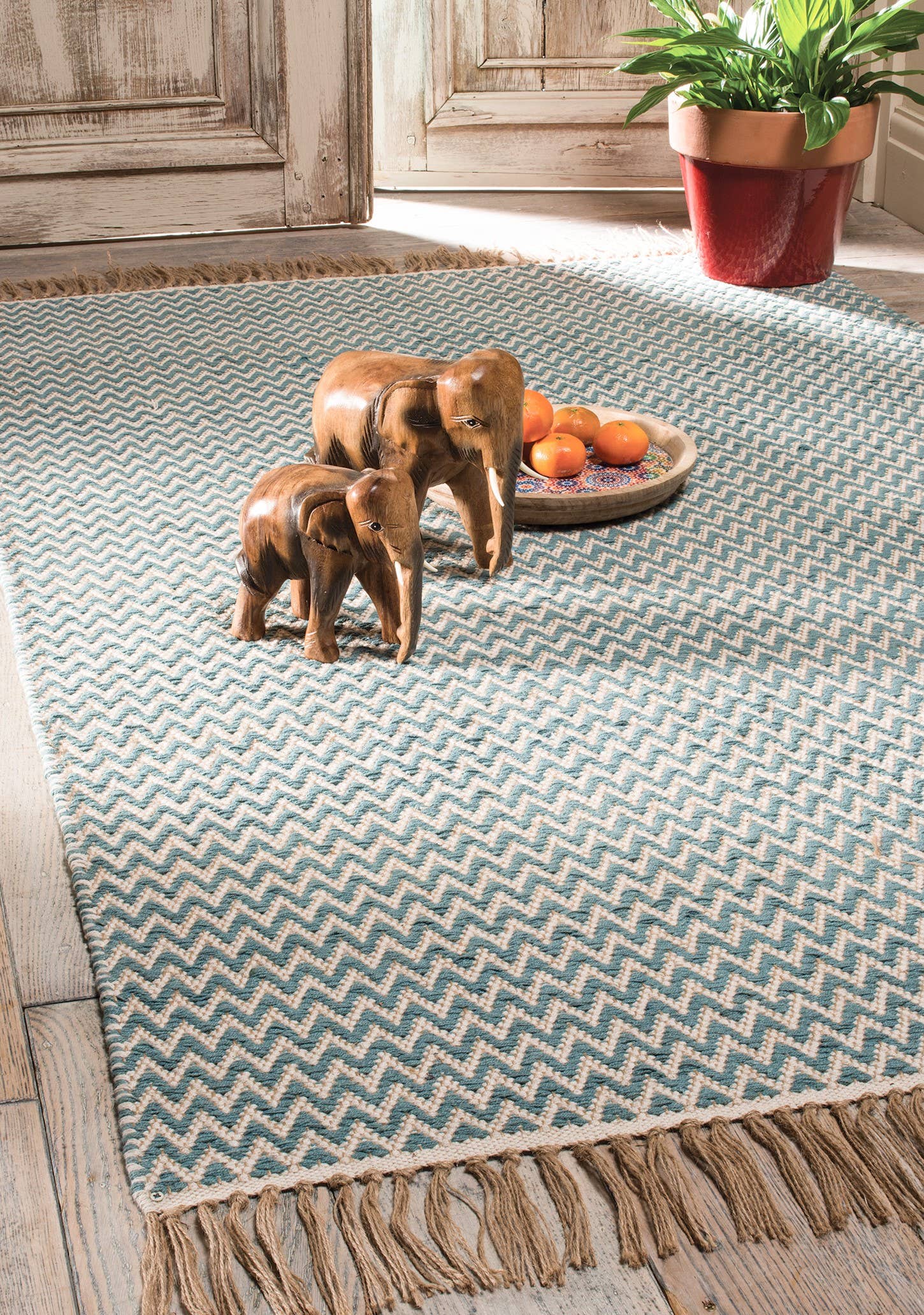 Namaste – wholesale Area rug – Zigzag Weave Cotton Handloom Rug 120 X 180cm0