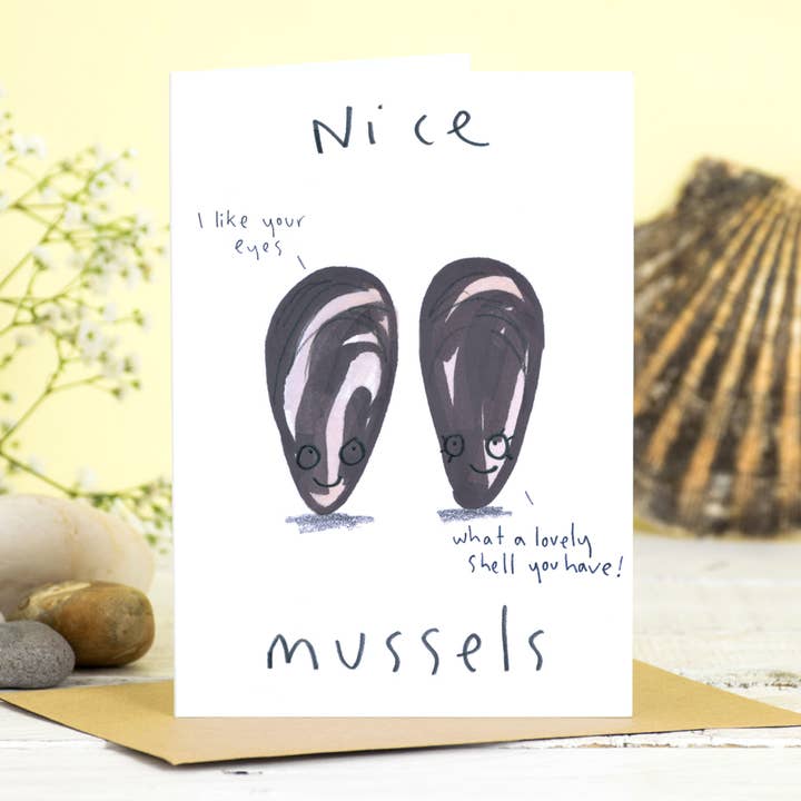 Nice Mussels Card for wholesale by Jo Clark Design