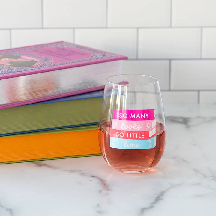 Jollity & Co. + Daydream Society - Venta al por mayor Copas de vino - Copa de vino Book Club «Tantos libros, tan poco tiempo»1