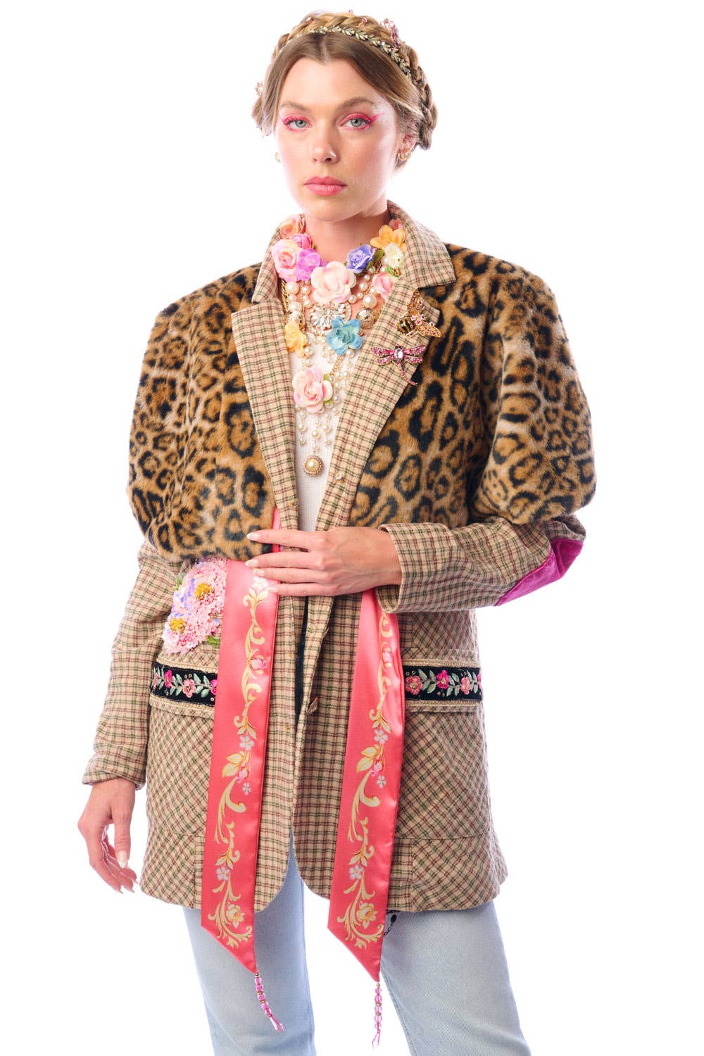 Aratta | Women's Fashion - Wholesale Blazer - Women's - Diana Beige Floral Blazer | Plaid Blazer | Flowery Jacket14