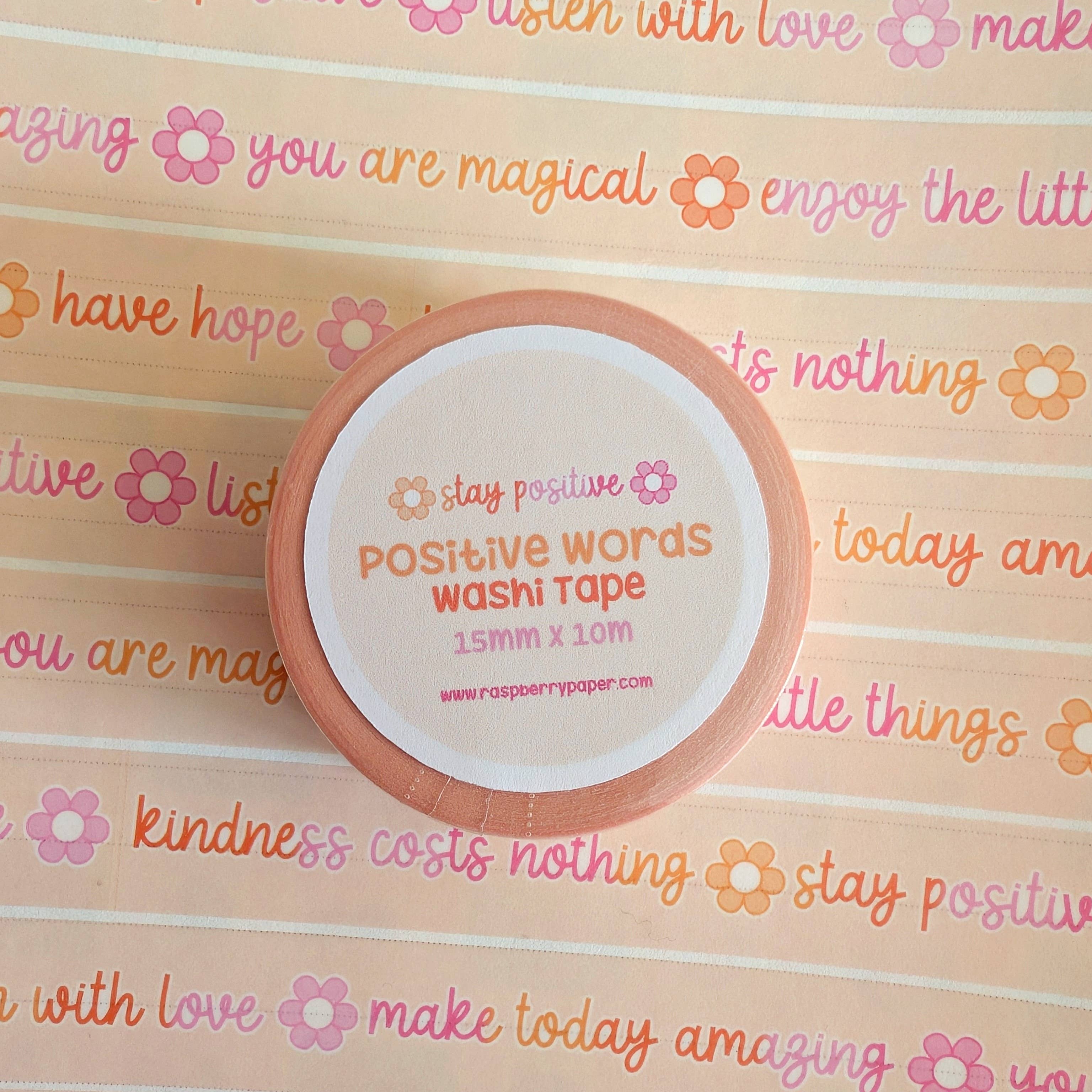 Raspberry Paper - Wholesale Washi Tape - Positive Words Washi Tape2