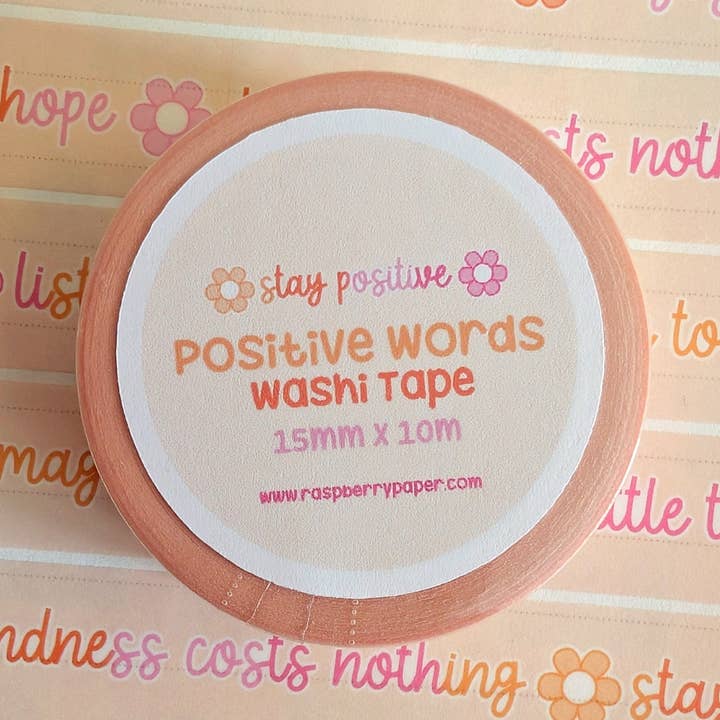 Positive Words Washi Tape for wholesale by Raspberry Paper