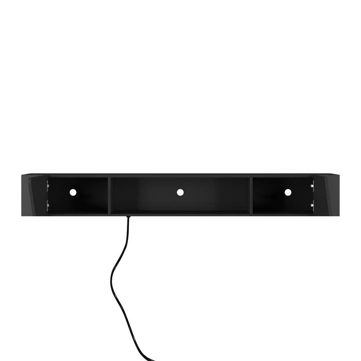 39F Inc. - Wholesale Console Table - 67" Floating TV Stand, 16 Color LEDs, Wall Mounted, Black17