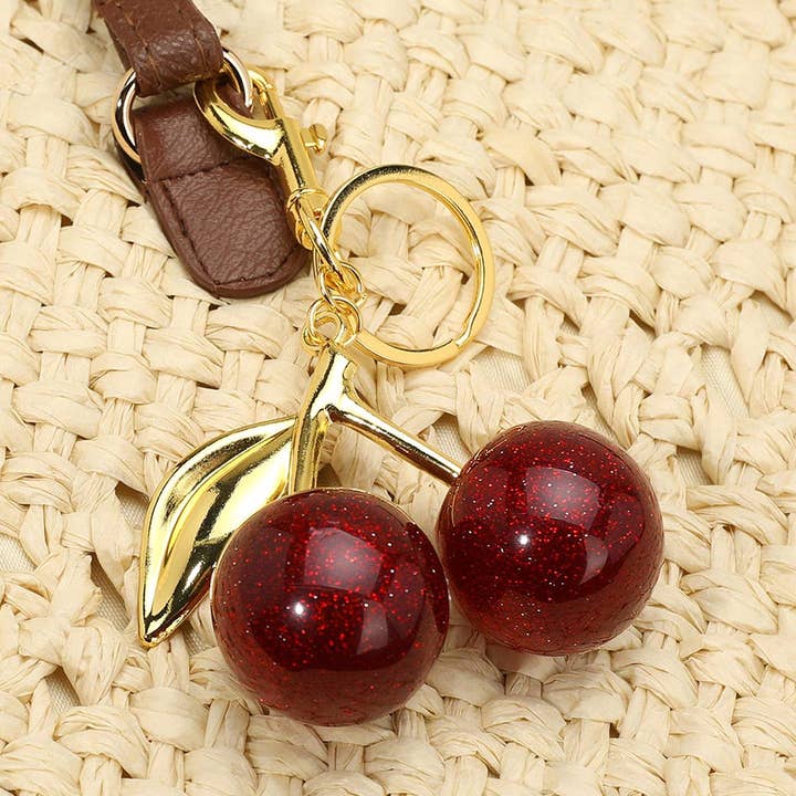 Sensibling Corp. - Wholesale Keychain - Women's - Glittered Cherry Keychain / Bag Charm2