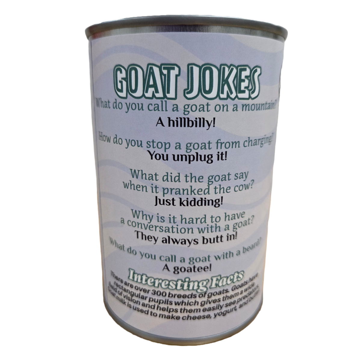 Canned Gifts - Vendita all'ingrosso Peluche - Bambini e neonati - Billy la capra in lattina | Peluche a forma di capra in lattina con barzellette1