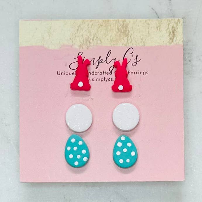 Easter Stud Pack - Polymer Clay Earrings for wholesale by Simply C's