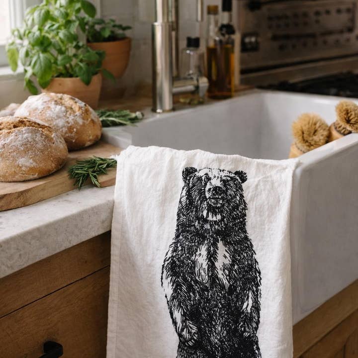 Kökshandduk/Bear Tea Handduk/Bear Dish Handduk för wholesale av Your Green Kitchen