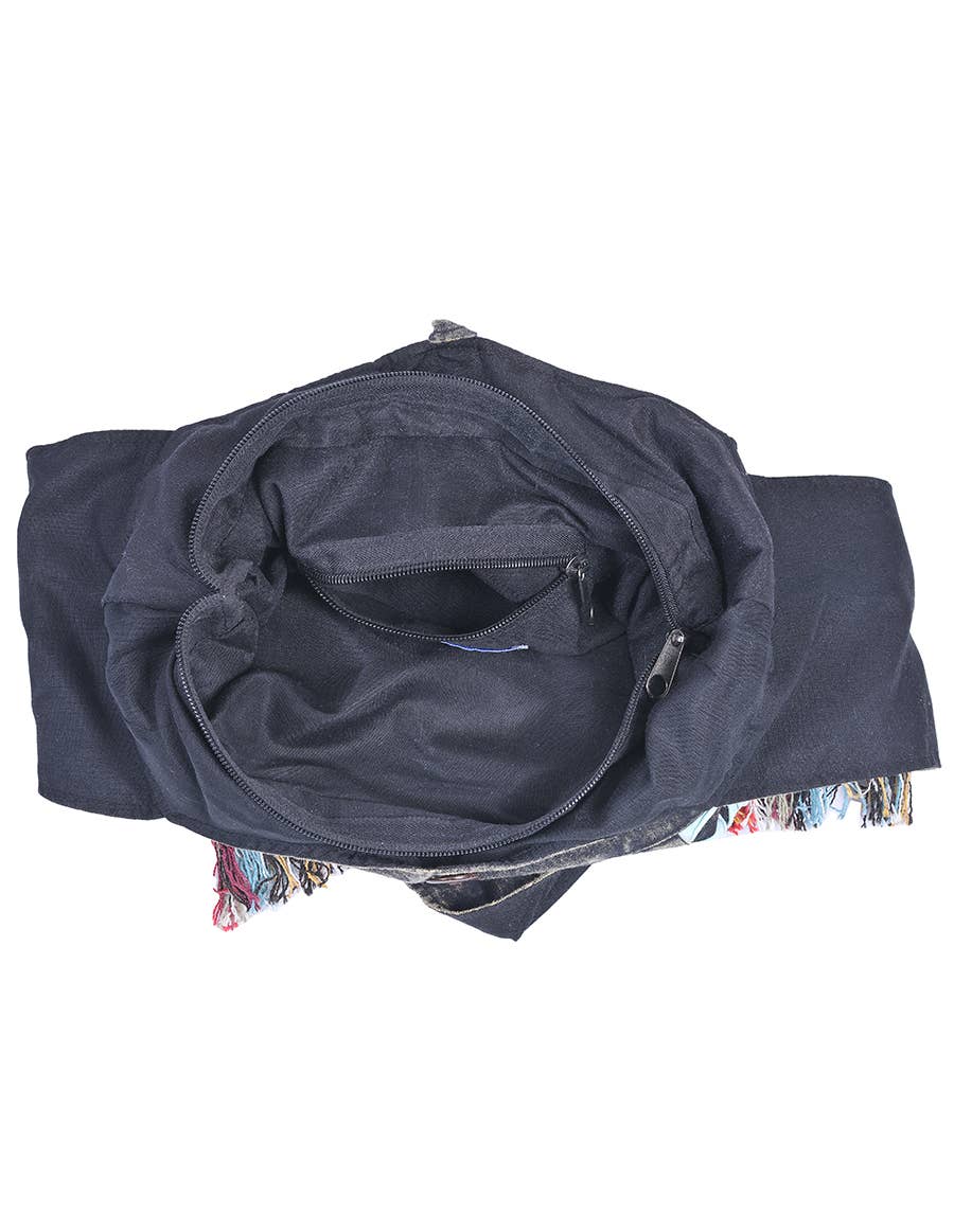 The Collection Royal / Royal Handicrafts - Vendita all'ingrosso Borsa a tracolla - Donna - Borsa Hobo a tracolla Hippie Boho ricamata a forma di fungo in cotone6