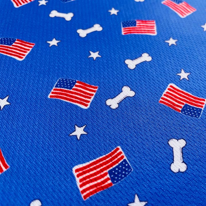 Cutie Ties – wholesale Pet bandana – Dog – Red, White and Bones American Flag USA Tie On Dog Bandana1