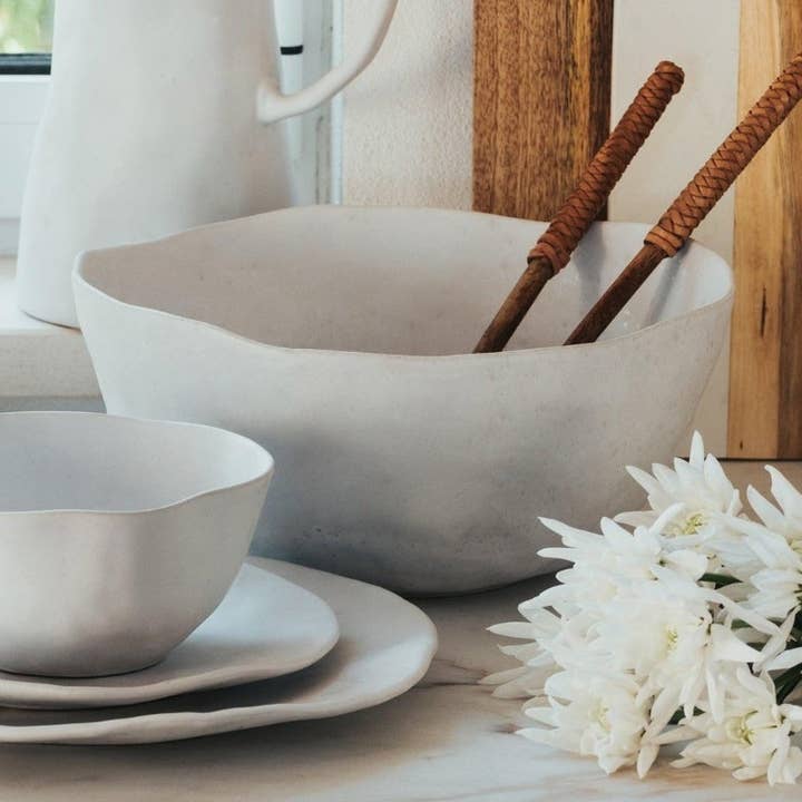 Pure Stoneware Salad Bowl 27cm for wholesale by Egg Back Home