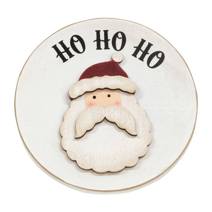 Ho Ho Ho Santa Circle Easel Sign for wholesale by The Hearthside Collection