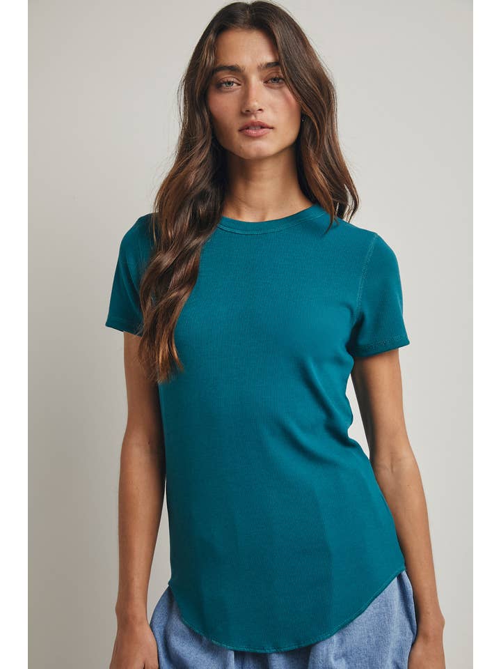 Wishlist Apparel - Wholesale T-Shirt - Women's - RIBBED KNIT BASIC T-SHIRT / WL18-171440