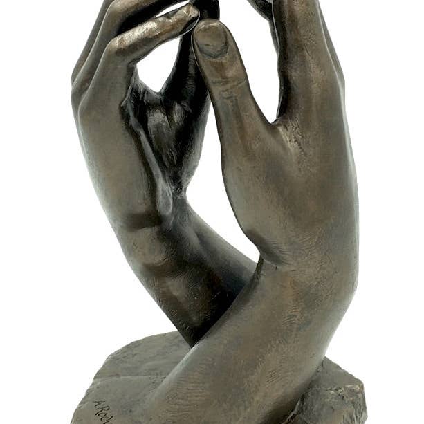 Parastone Rodin Cathedral Clasping Hands Bookshelf Statue 10H for wholesale by Museum Wholesale Inc