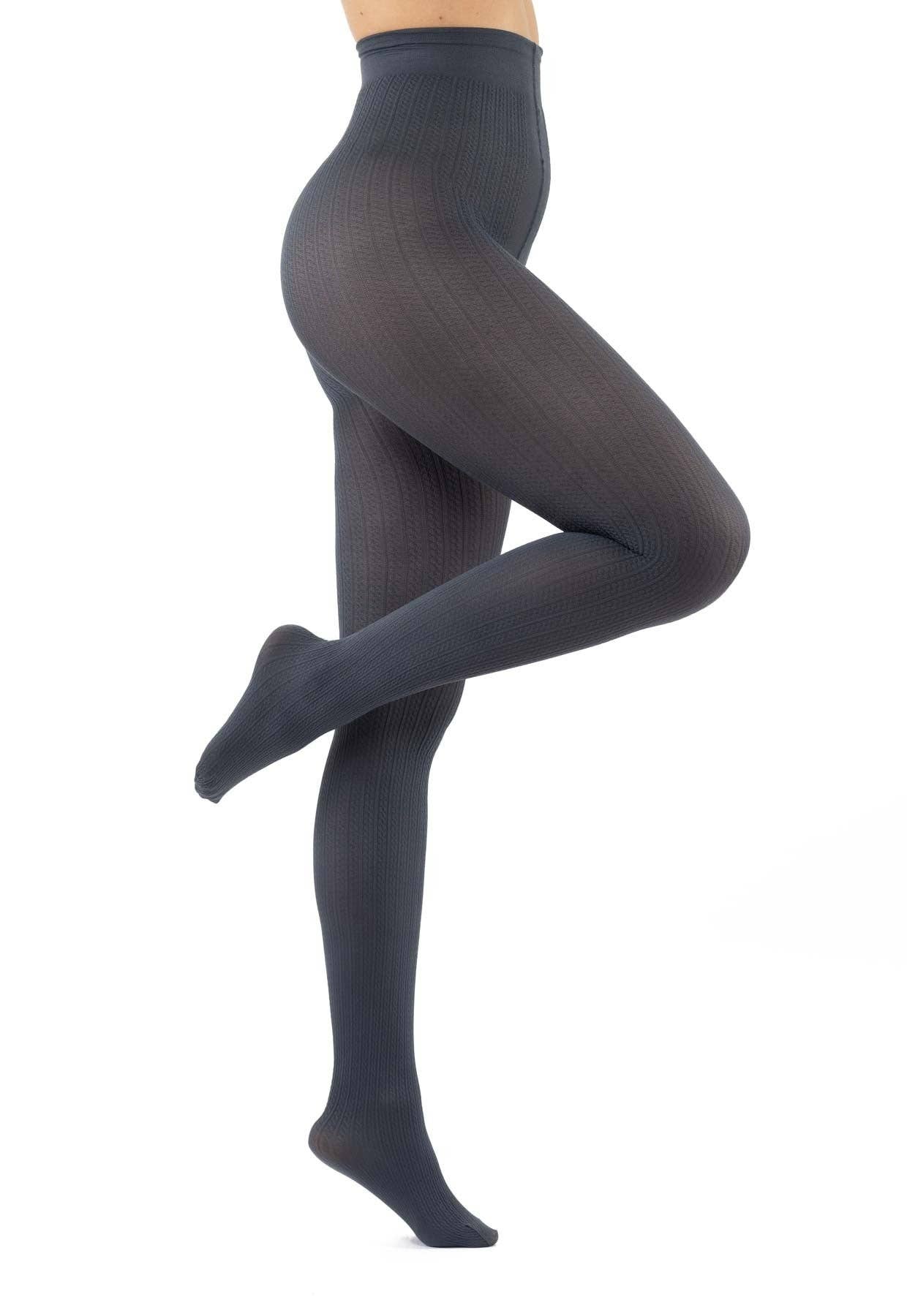 ENDLESS BIO TIGHTS by Diamantea – wholesale Tights - Dam – Mönstrade strumpbyxor med flätmönster 80 den3