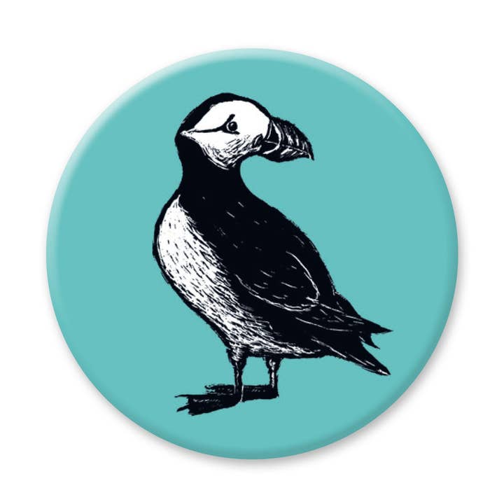 Round Magnet Puffin for wholesale by Katja Rub