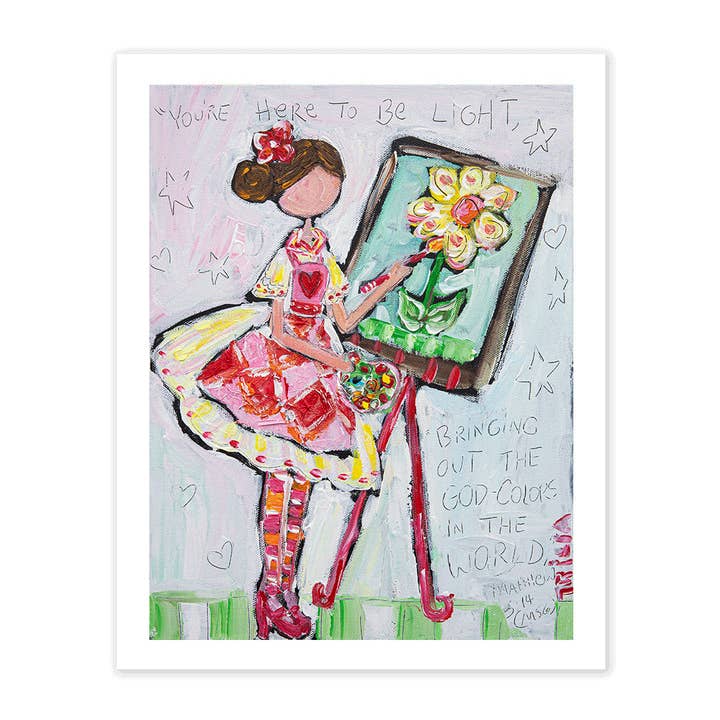 Here to Be Light Print for wholesale by Tricia Robinson Art