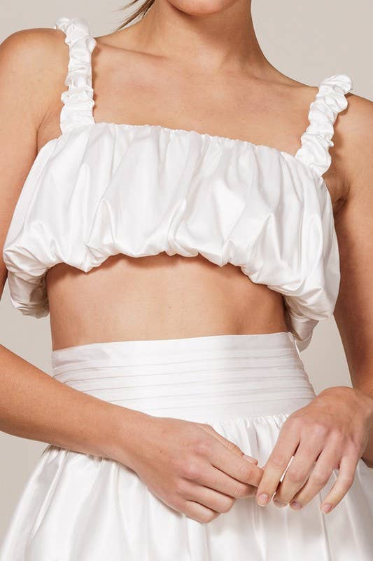 Endless Blu - Vendita all'ingrosso Camicetta - Donna - TOP CORTO SENZA MANICHE LT1230 CON CINGHIE ELASTICHE STROPICCIATE1