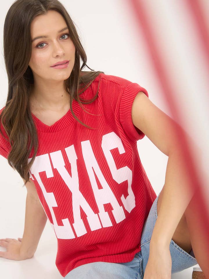 Blu Pepper - Wholesale Knit Top - Women's - TEXAS SHORT SLEEVE SWEATER KNIT T-SHIRT16