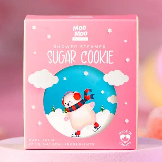 Sugar Cookie Shower Steamer for wholesale by Moo Moo Bath Co