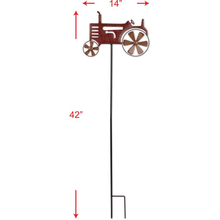 Sunset Vista Designs - Wholesale Garden/Lawn Stake - Red Tractor Stake-42"1