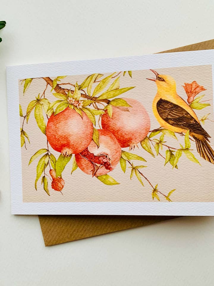 Gouden wielewaal in een granaatappelboom voor wholesale door SOPHIART