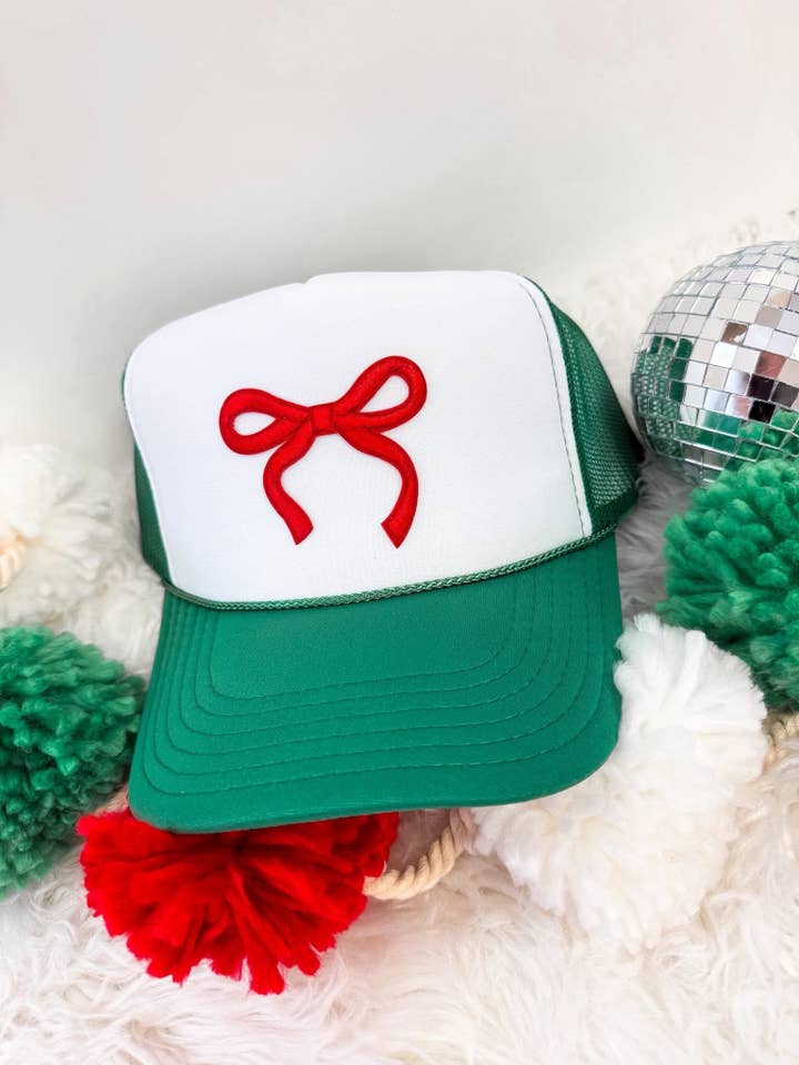 Christmas Bow Trucker Hat for wholesale by Hart and Hollow