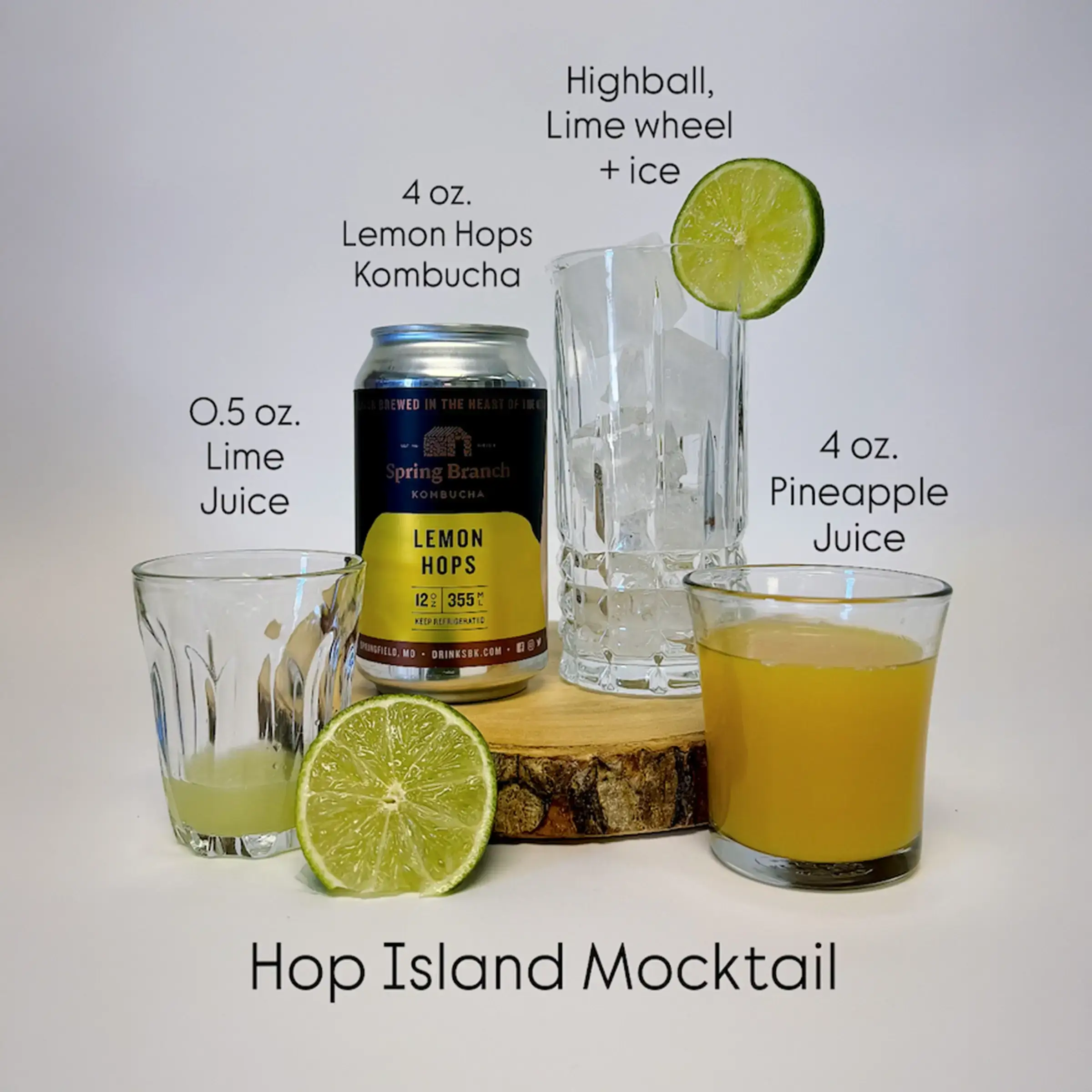 Spring Branch Kombucha - Wholesale Kombucha - Lemon Hops Kombucha - Low Sugar, Gluten-Free, Vegan, 12 oz2