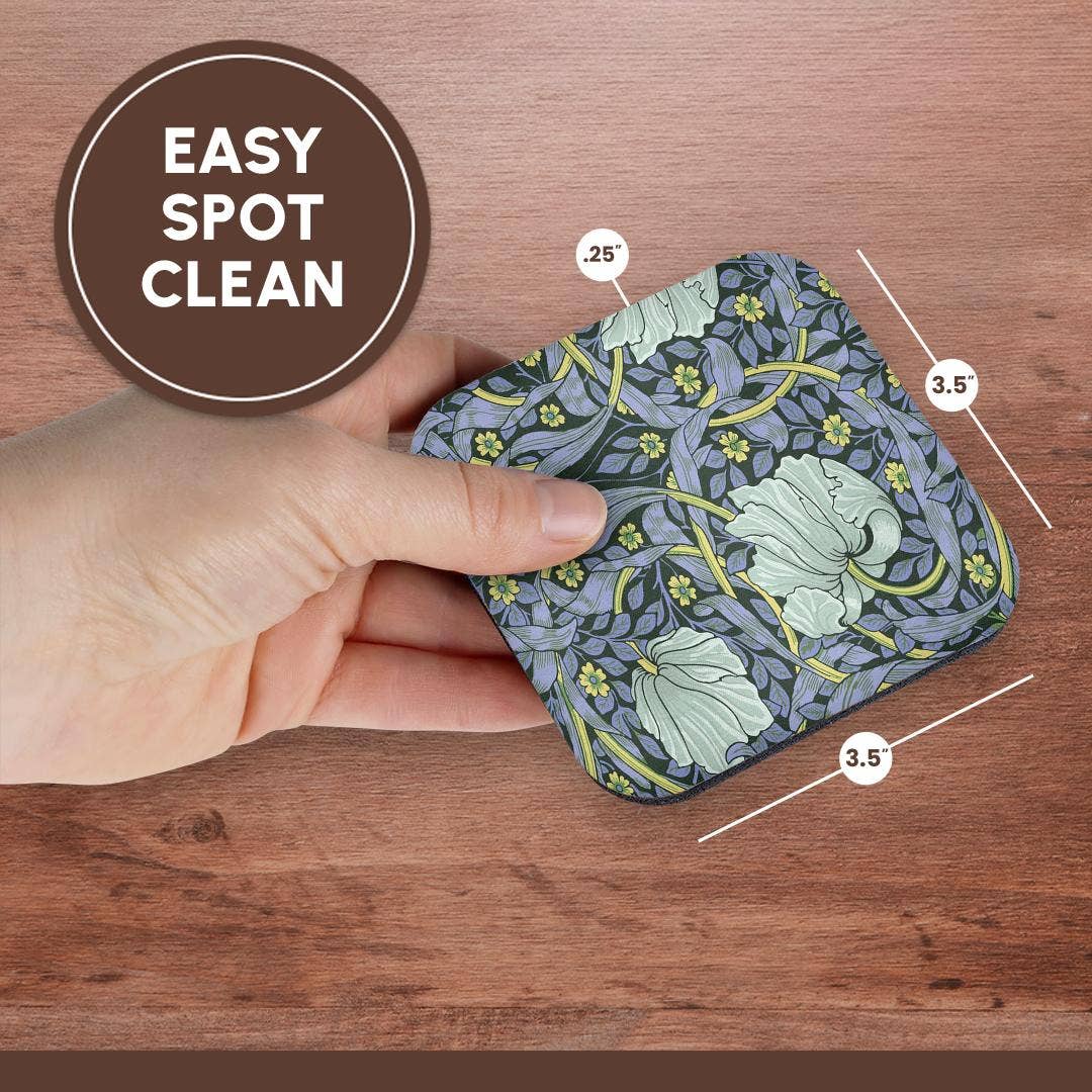 3dRose - Wholesale Coasters - 3dRose, Image of William Morris Style Gray And Yellow Floral Painting, Coaster13