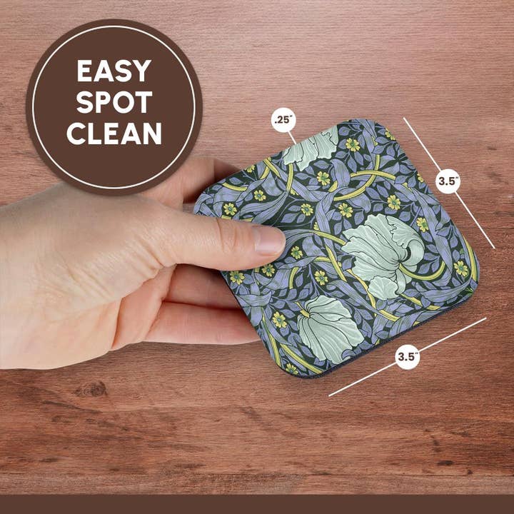 3dRose - Wholesale Coasters - 3dRose, Image of William Morris Style Gray And Yellow Floral Painting, Coaster13